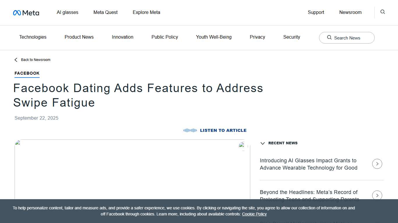 Facebook Dating Adds Features to Address Swipe Fatigue